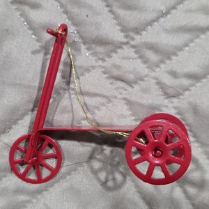 Vintage Sears Red Metal Miniature Dollhouse Christmas Ornament